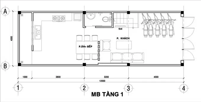 Thiết kế nhà 3 tầng 1 tum tối ưu công năng tại Hà Đông