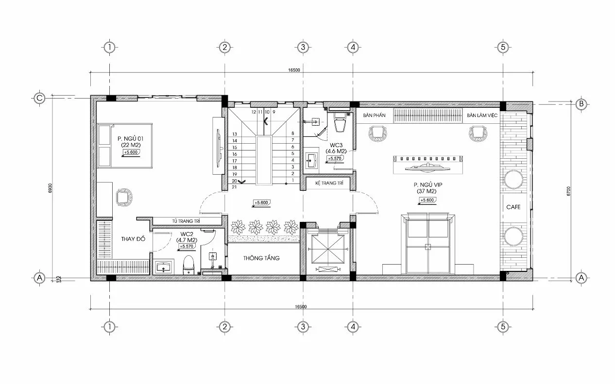 Thiết kế nhà biệt thự tân cổ điển mini 5 tầng siêu đẹp ở phố