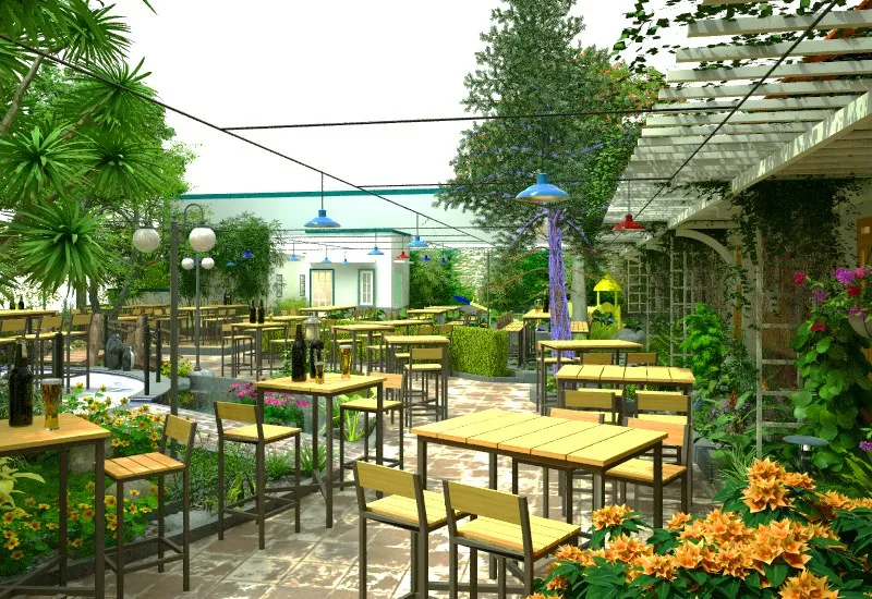 Thiết kế nhà hàng sân vườn sao cho thu hút khách hàng?