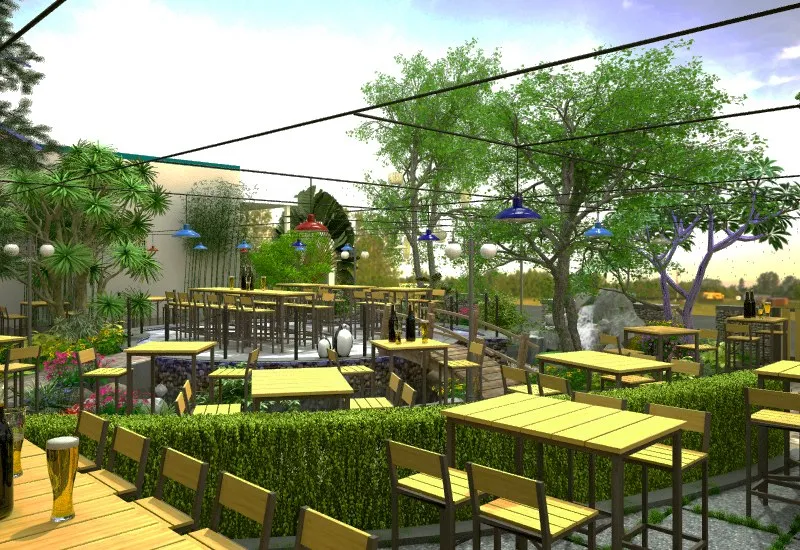 Thiết kế nhà hàng sân vườn sao cho thu hút khách hàng?