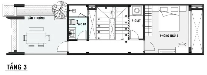 Thiết kế nhà hộp 3 tầng đẹp 3 phòng ngủ tại Bắc Giang