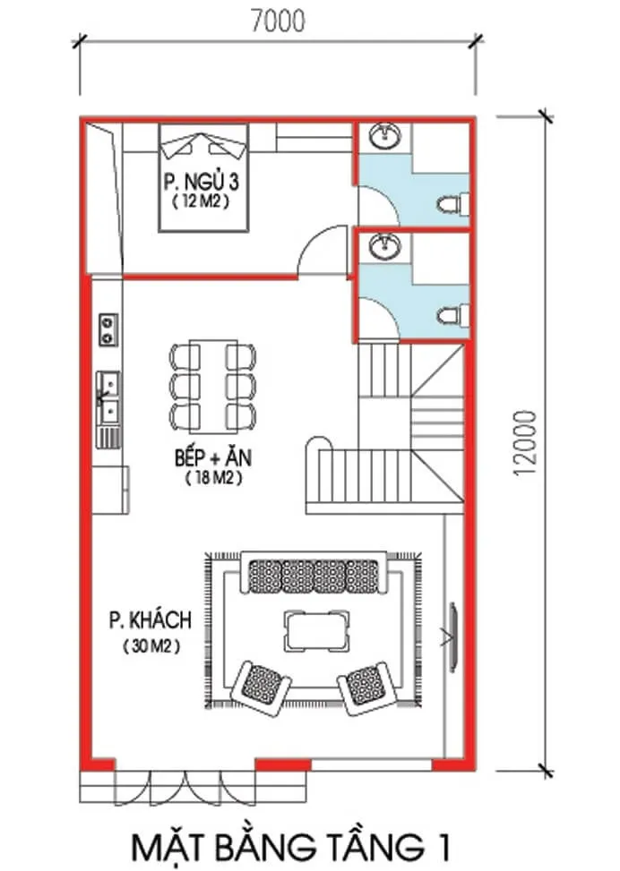 Top 3 mẫu nhà 2 tầng 7x12m đẹp sang trọng đẳng cấp