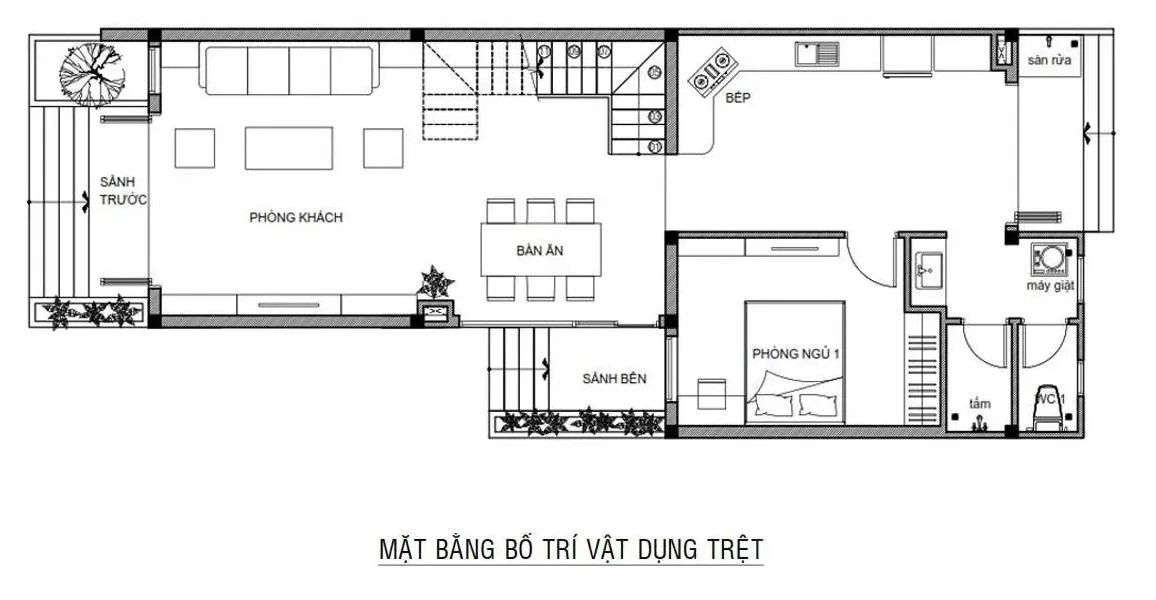 Top 5 mẫu nhà 2 tầng 3 phòng ngủ 5x20m hiện đại trẻ trung dễ xây dựng