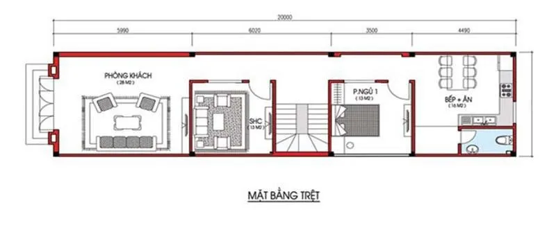 Top 5 mẫu nhà 2 tầng 3 phòng ngủ 5x20m hiện đại trẻ trung dễ xây dựng