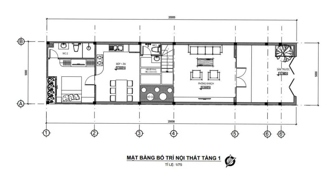 Top 5 mẫu nhà 2 tầng 3 phòng ngủ 5x20m hiện đại trẻ trung dễ xây dựng