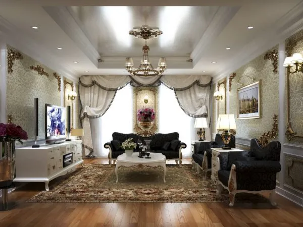 Top 50+ mẫu thiết kế nội thất phòng khách tân cổ điển đẹp nhất hiện nay