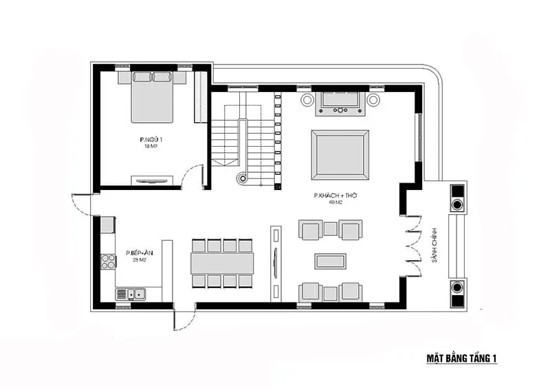 Top các mẫu nhà phố 2 tầng 75m2 được ưa chuộng nhất gần đây