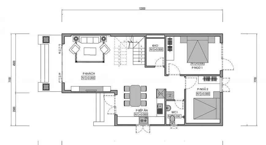 Trầm trồ trước list mẫu nhà cấp 4 chữ l có gác lửng đẹp sang trọng