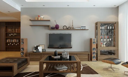 Trang trí phòng khách bằng gỗ tự nhiên nâng tầm không gian sống