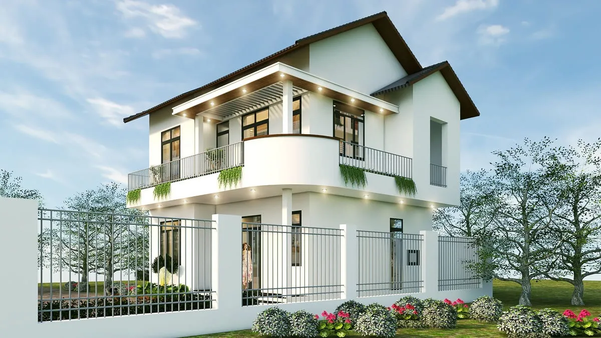 “Trộm ngắm” các mẫu nhà 2 tầng mái thái 130m2 đẹp thanh lịch