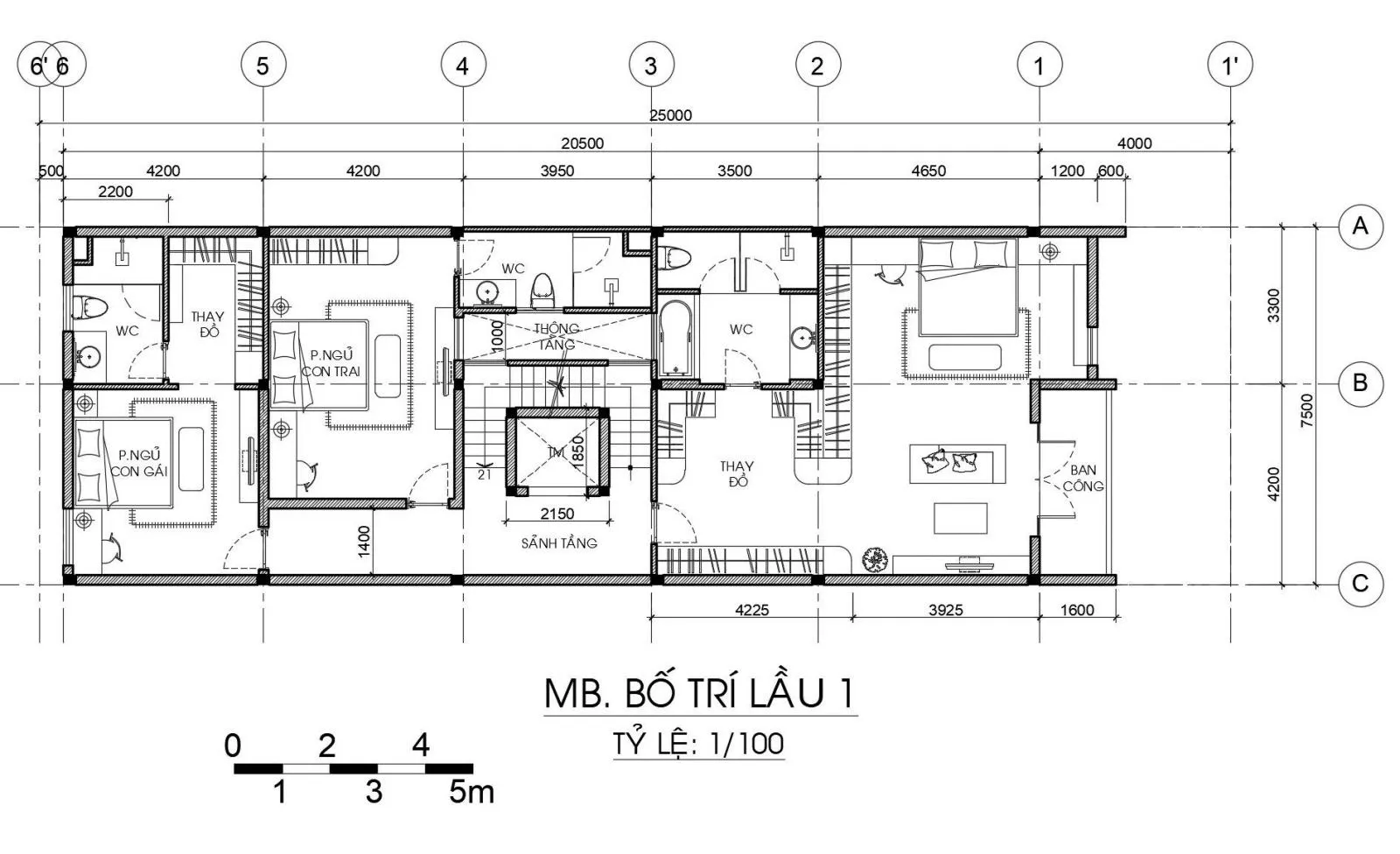 Tư vấn thiết kế nhà 3 tầng mặt tiền 5m phong cách hiện đại