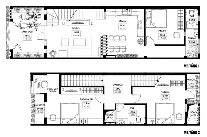 Tư vấn xây mẫu nhà 2 tầng 60m2 đẹp và tiết kiệm chi phí