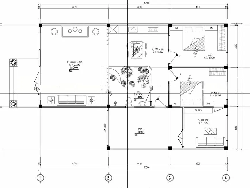 Vẻ đẹp của 5 mẫu nhà cấp 4 9x14m đơn giản nhưng đầy tinh tế