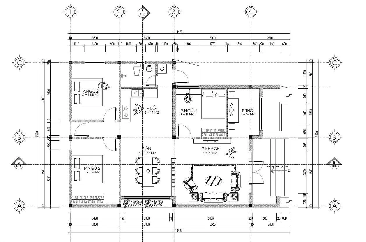 Vẻ đẹp của 5 mẫu nhà cấp 4 9x14m đơn giản nhưng đầy tinh tế